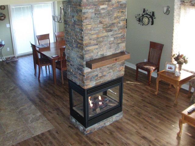 A fireplace installation by The One Stop Fireplace Shop in the Niagara Peninsula