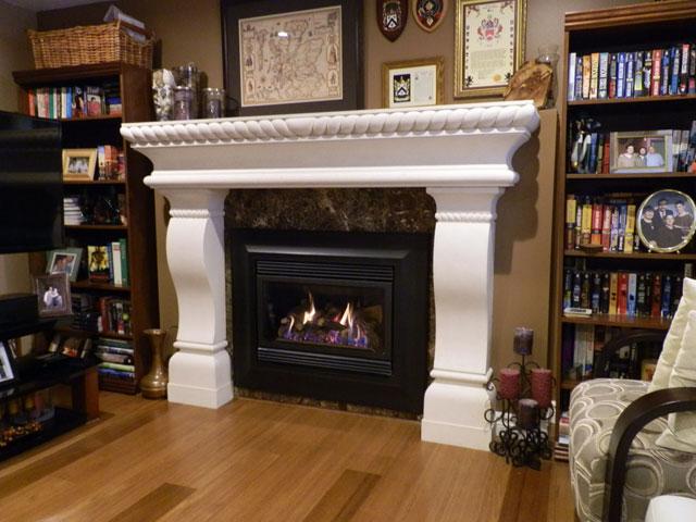 A fireplace installation by The One Stop Fireplace Shop in the Niagara Peninsula
