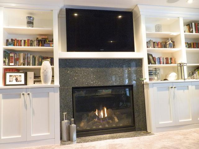 A fireplace installation by The One Stop Fireplace Shop in the Niagara Peninsula