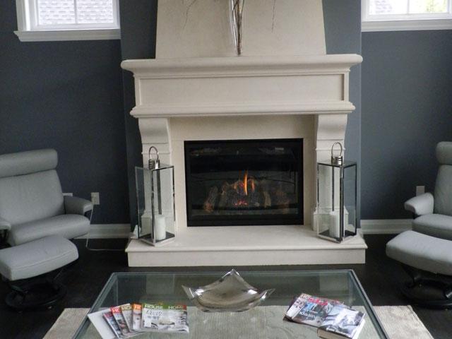 A fireplace installation by The One Stop Fireplace Shop in the Niagara Peninsula