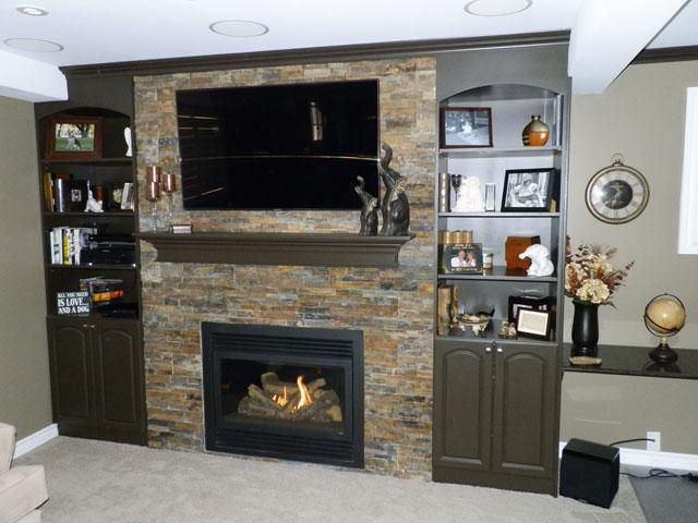 A fireplace installation by The One Stop Fireplace Shop in the Niagara Peninsula